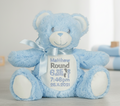 Embroidered Personalised Birth Stats Teddy Bear | New Baby Keepsake
