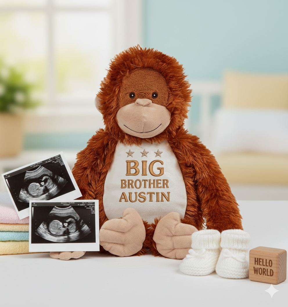 Personalised Big Brother Teddy Bear – New Sibling Gift – Custom Name
