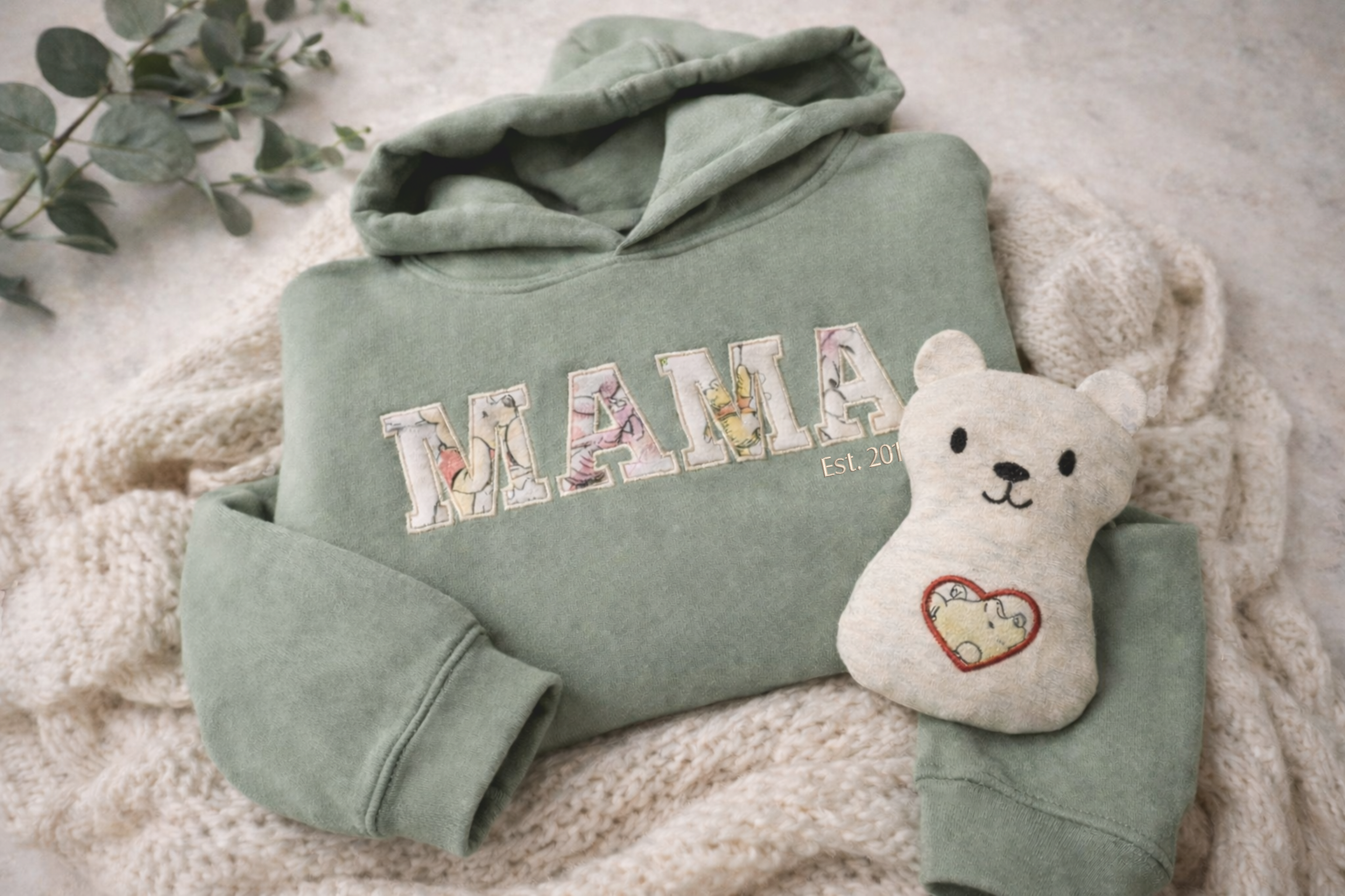 Personalised MAMA Keepsake Hoodie & Optional  Memory Bear Set