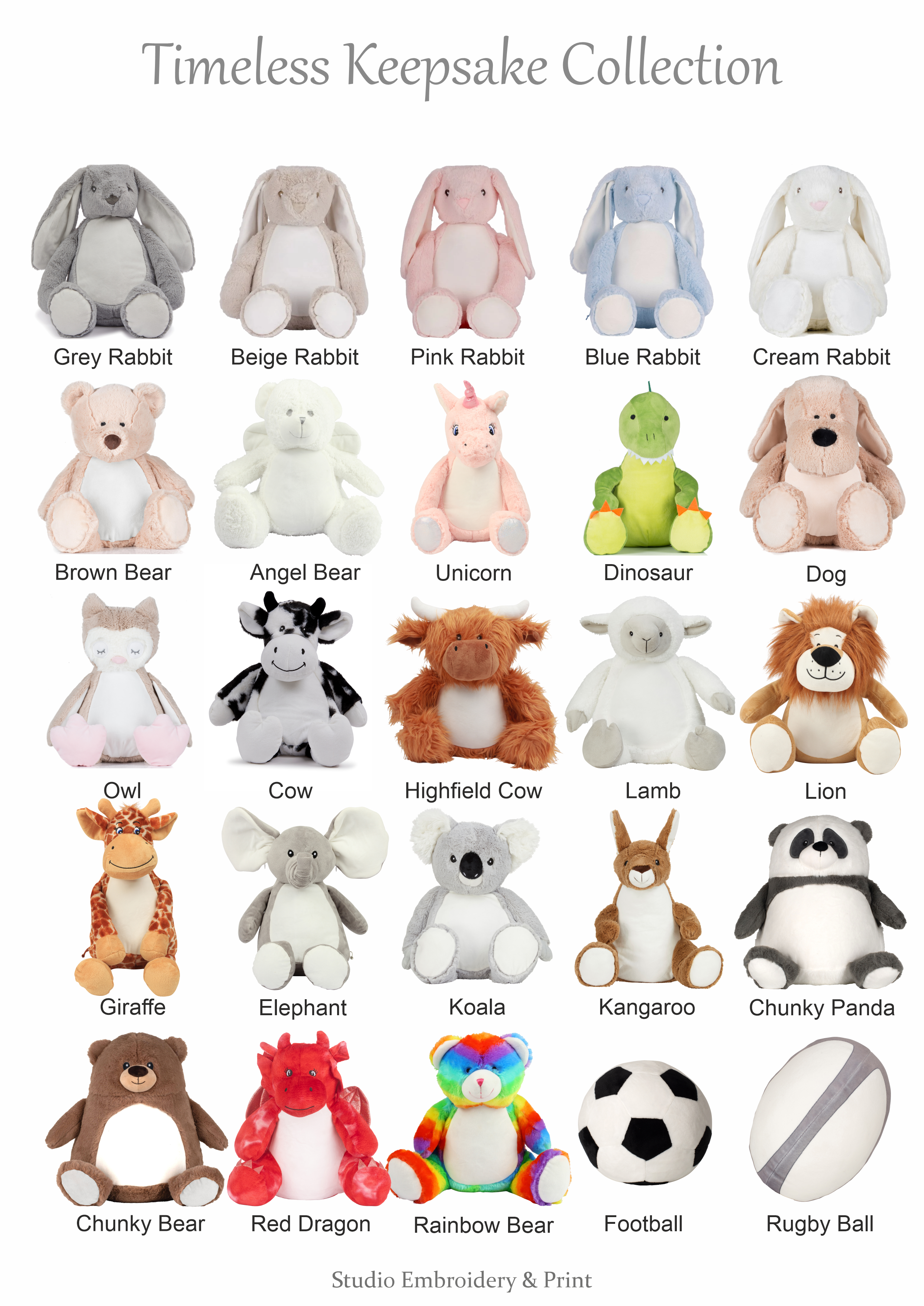 Embroidered Personalised Birth Stats Teddy Bear | New Baby Keepsake