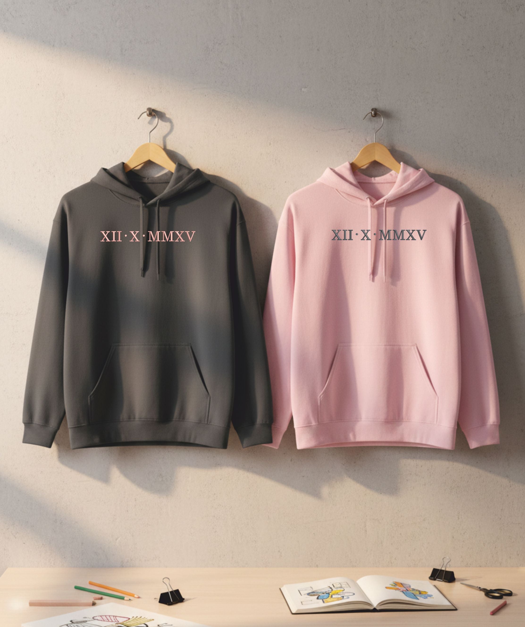 Matching Couple Hoodies – Minimal His and Hers Hoodie Set