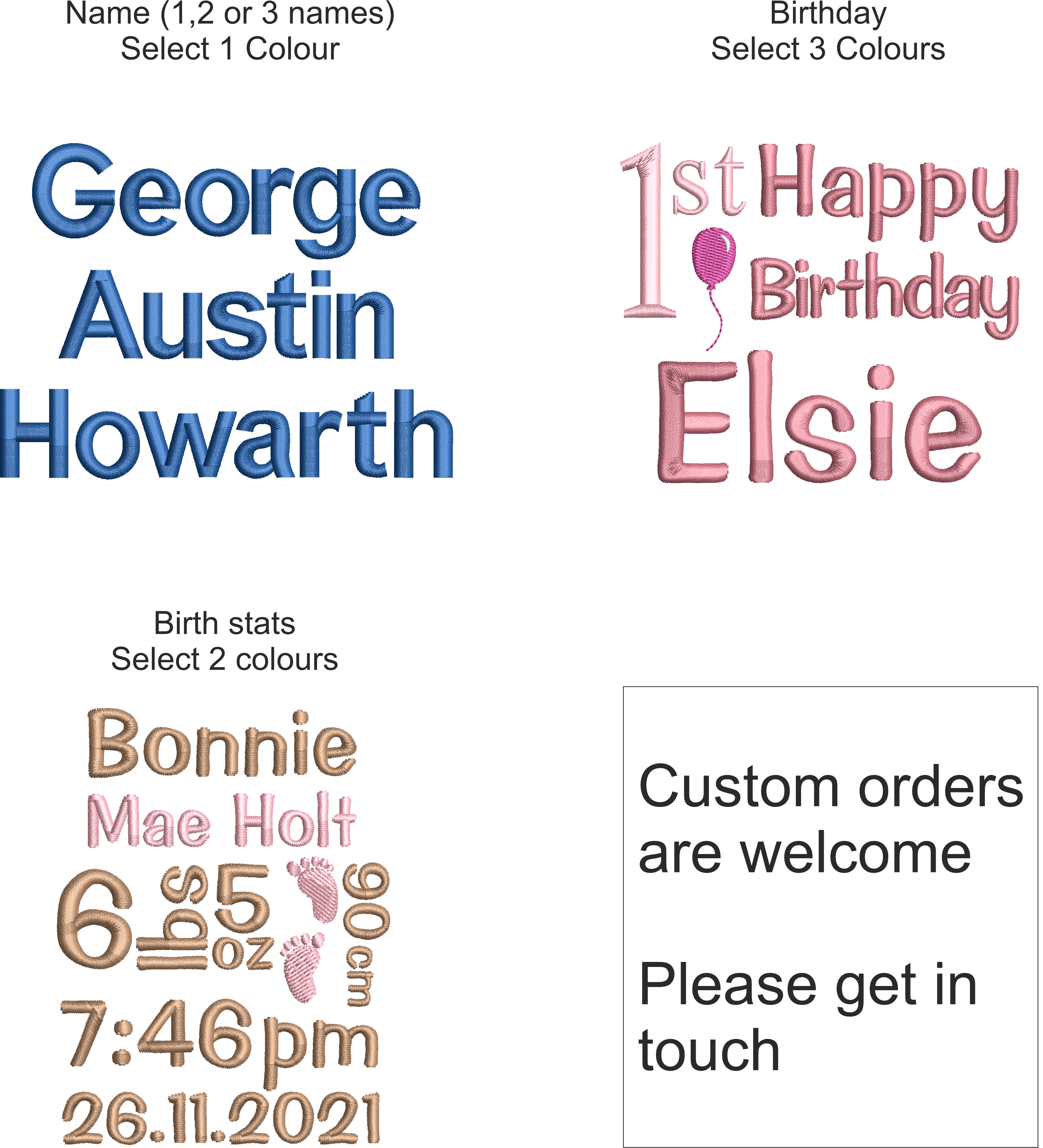 Embroidered Personalised Birth Stats Teddy Bear | New Baby Keepsake