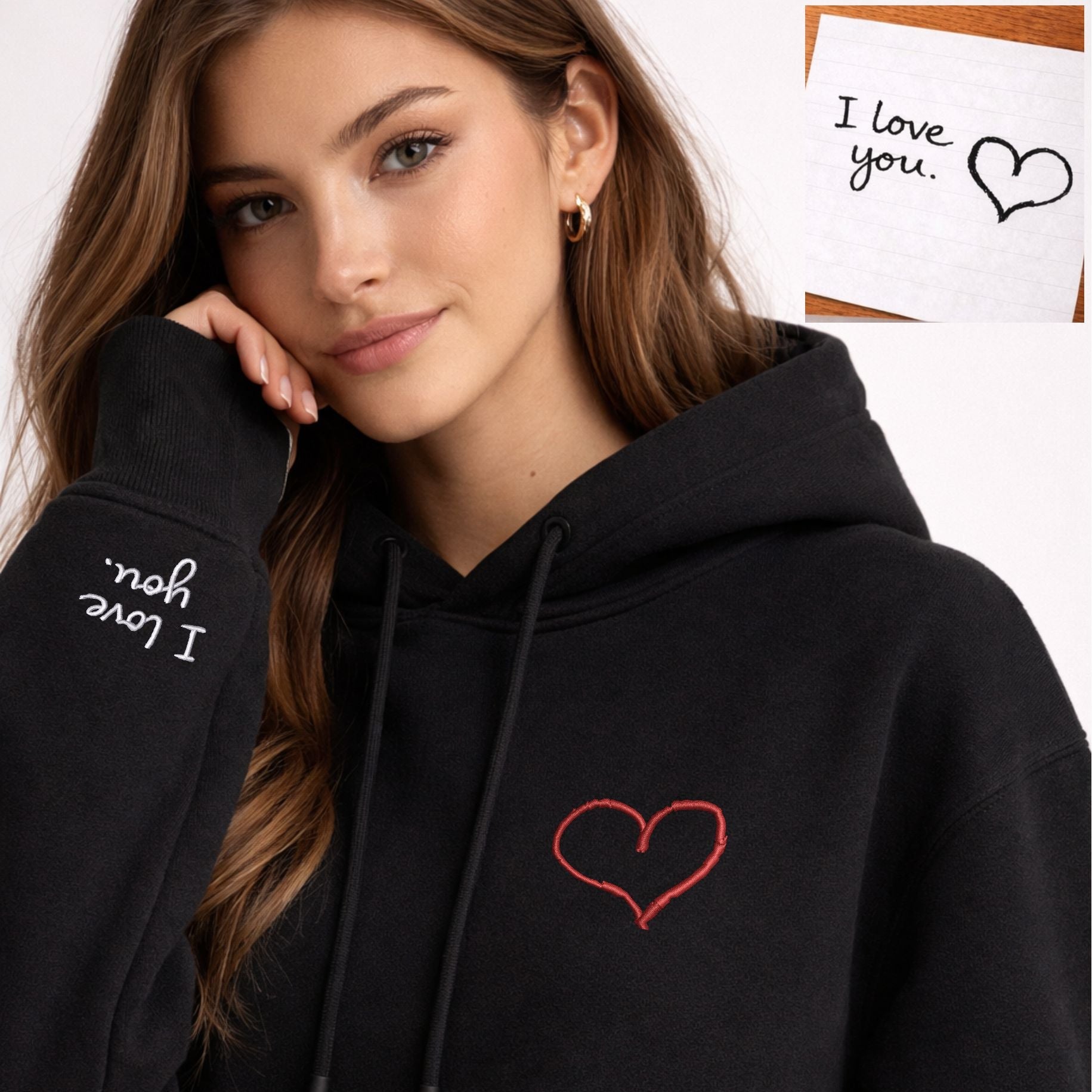 Personalised Handwriting Hoodie – Your Loved One’s Drawing & Message