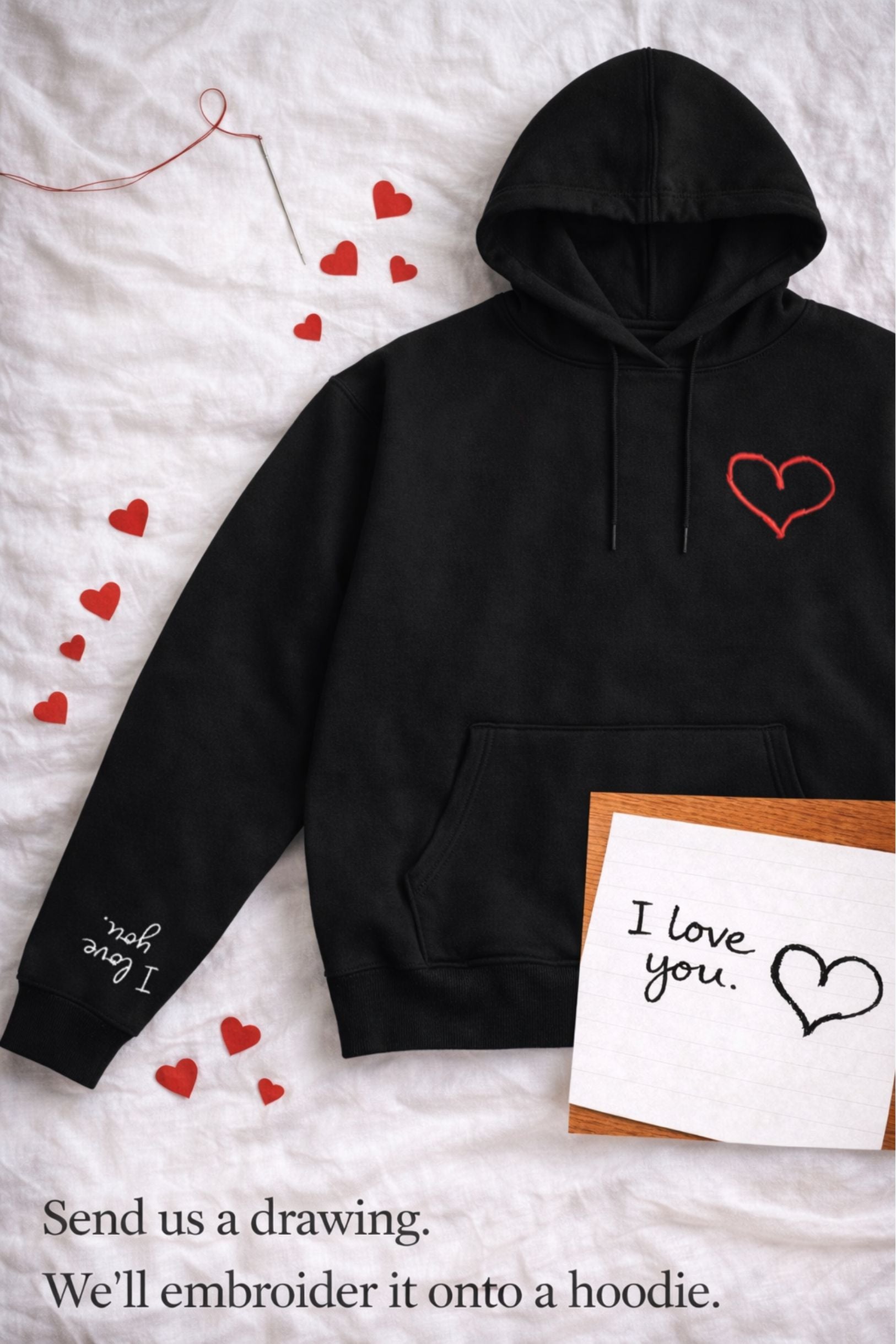 Personalised Handwriting Hoodie – Your Loved One’s Drawing & Message